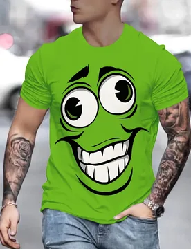 Summer Men's Fashion 3D Smiley Face Print T-shirt Outdoor Sports Fast Dry Breathable Leisure Fun Large Size Trend Short Sleeve - Aliexpress - FashionsVida