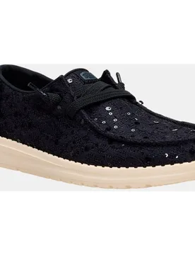 Zapatos de cordones de mujer en lentejuelas - HeyDude - FashionsVida
