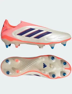 Scarpe Copa Pure 3 Elite senza lacci per terreni morbidi 40 2/3 Off White / Lucid Blue / Signal Coral - Adidas - FashionsVida
