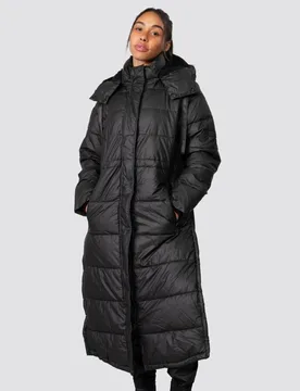 Womens Ladies Intrepid Long Puffer - Black, Size: Medium Rubber - Size Medium - Hunter - FashionsVida