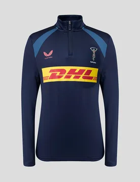 Harlequins Junior 2026/27 Training Quarter Zip Top NAVY JL Unisex - Castore - FashionsVida