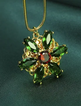 Valily Anastasia NecklaceTogether In Paris Emerald Stone Flower Necklace Lost Princess Inspired Pendant Necklace for Women - Aliexpress - FashionsVida