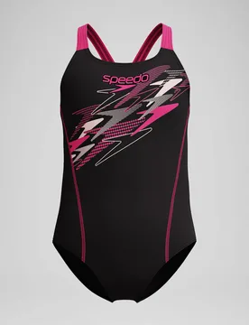 Medley Logo Medalist Swimsuit (5-16 Yrs) Black Mix Female - Speedo - FashionsVida