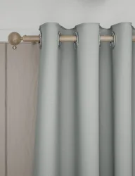 Brushed Eyelet Blackout Thermal Curtains Grey