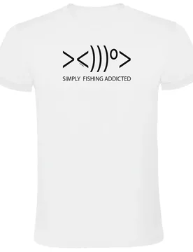 Simply Fishing Addicted Short Sleeve T-shirt White L Men - Kruskis - FashionsVida