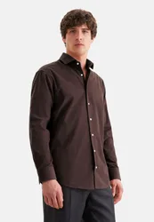 Regular Casual Hemd Uni Rot 39