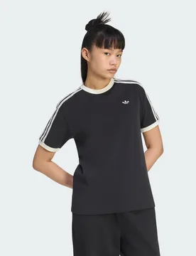 Womens Summer Glow Advanced Three Stripes Tee - Black Cotton - Size 2xs - adidas Originals - FashionsVida