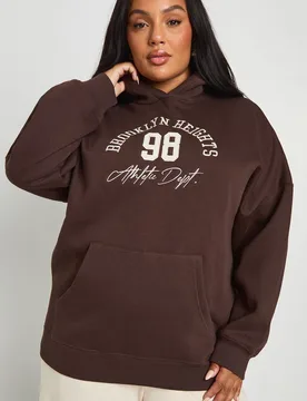 Womens Plus Brooklyn Heights 98 Oversized Hoodie - Brown - Size 16 Uk - Boohoo - FashionsVida
