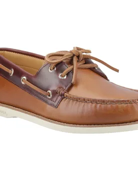 Authentic Gold Cup Leather Mens Tan/brown Boat Shoes - Size Uk 9 - Sperry - FashionsVida