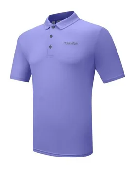 Mens Lilac Cotton Blend Stretch Polo Shirt - Male - Purple - XX-Large - Calvin Klein - FashionsVida