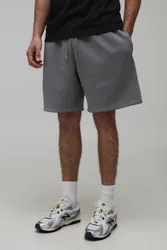Mens Basic Relaxed Fit Jersey Short - Charcoal Cotton - Size Large