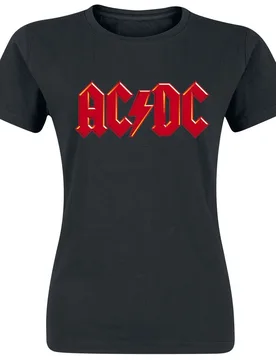 T-Shirt - Red Logo - L bis XXL - für Damen - Größe L - schwarz - EMP exklusives Merchandise! - Frauen - female - AC/DC - FashionsVida