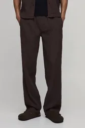 Herren Hose Mit Entspannter Passform Und Unregelmäßiger Falten-Textur Chocolate Größe Small