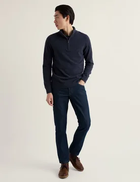 Merino Wool Rich Half Zip Jumper Dark Navy male - Seasalt cornwall - FashionsVida
