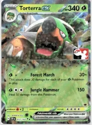 Pokemon SV Temporal Forces 012/162 Torterra ex (Prize Pack League Promo)