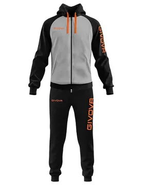 Survêtement Super King Melange Light Grey / Fluo Orange 4XL - Givova - FashionsVida