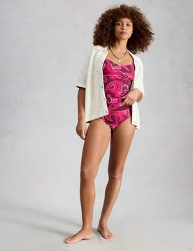 High Waisted Bikini Bottoms Purple Mix female - White stuff - FashionsVida