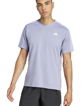 Own the run 3 stripes camiseta técnica manga corta hombre Morado (S) - Adidas - FashionsVida