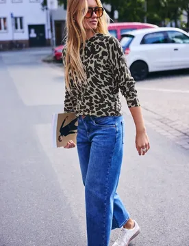Street One Pullover mit Rundhals und Muster female Beige - Street One Studio - FashionsVida