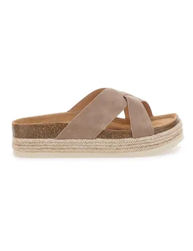 Ciabatte Beige Fasce Incrociate Sottopiede in Pelle S11Y281 41 - Superga - FashionsVida