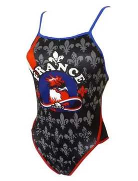 France Coq Thin Strap Swimsuit Black 7-8 Years Girls - TURBO - FashionsVida