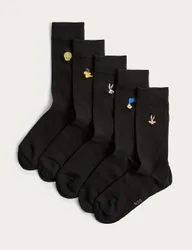Pack Cotton Rich Looney Tunes™ Socks Black Mix male