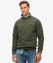 Superdry Herren Essential Logo Rundhals-sweatshirt Grün - Größe: L