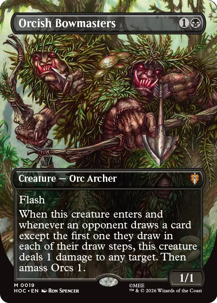 Orcish Bowmasters (Borderless Art) The Hobbit Commander - Magic: The Gathering - FashionsVida