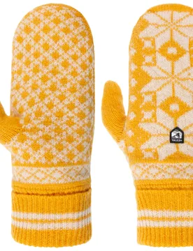 Isvik Knit Mittens by - yellow - Damen - Size: 7 HS - Hestra - FashionsVida