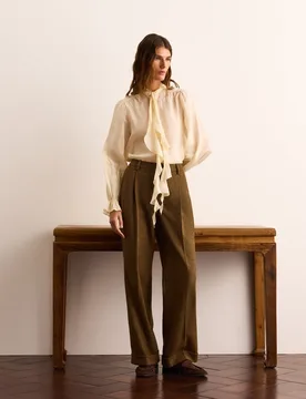 Pantalón pinzas de mujer a cuadros - Lloyd's - FashionsVida