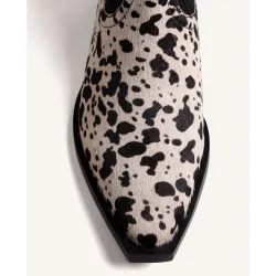 Botines cowboy de mujer de piel, caña tipo calcetín y tacón cubano