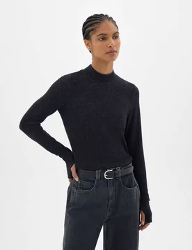 Roll Neck Supersoft Long Sleeve Top Dark Grey female - hush - FashionsVida