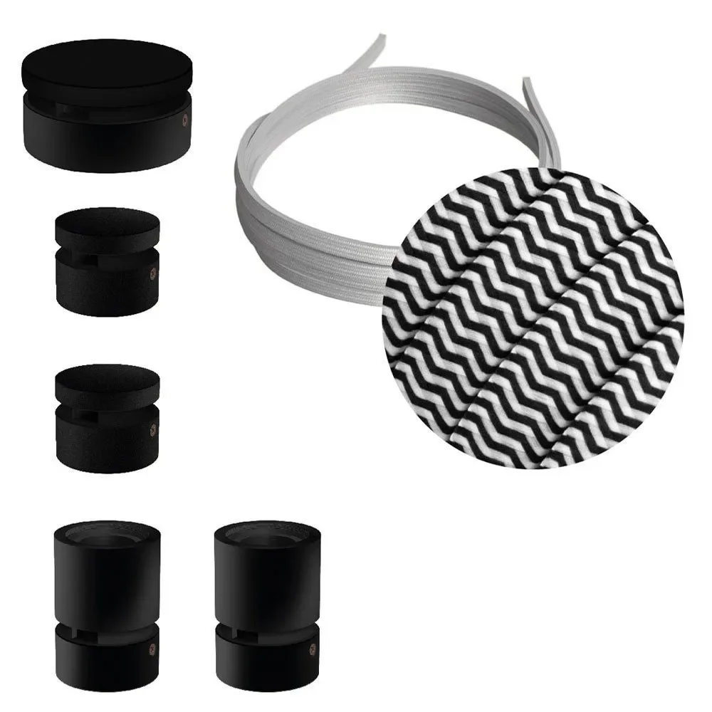 Cables Kit D´éclairage Wiggle Filé System Cz04 5 M 5 Unités Black / White One Size - Creative - FashionsVida