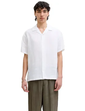 Chemise à Manches Courtes Blalawrence Linen Resort Bright White / Relaxed Fit M - Jack & jones - FashionsVida