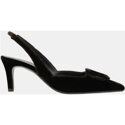 Mules de mujer en terciopelo con adorno