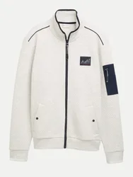 Strukturierte Sweatshirtjacke Weiß M