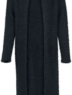 Cardigan - Ladies Hooded Feather Cardigan - XS bis XL - für Damen - Größe L - schwarz - Frauen - female - Urban classics - FashionsVida