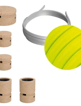 Cables Kit D´éclairage Wiggle Filé System Cf10 5 M 5 Unités Brown / Neon Yellow One Size - Creative - FashionsVida