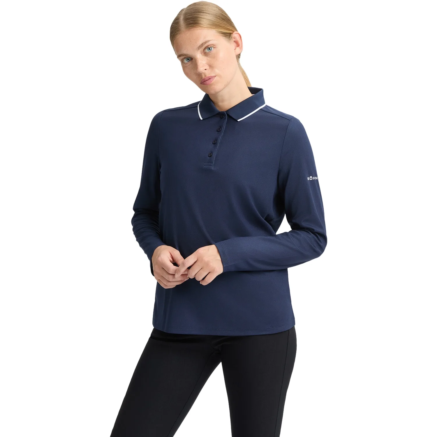 Polo Miriam, langarm, navy s - Röhnisch - FashionsVida