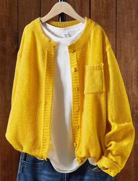 Cárdigan minimalista de unicolor con botones, blusas de manga larga para mujer L - Shein - FashionsVida