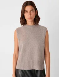 Pure Wool Crew Neck Vest Top Neutral female