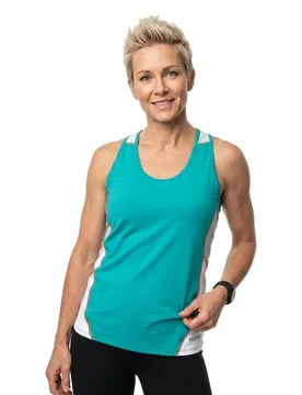 Interval Sleeveless T-shirt Ceramic Blue / White M Women - Marmot - FashionsVida