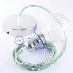 Cables Lampe Suspendue Pendel Pour Abat-jour Rz06 Zigzag Diy 1 M Green / Chrome Plated One Size