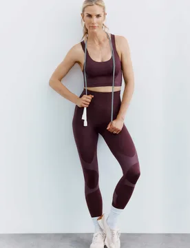 Shimmer Scoop Neck Racer Back Bra Vest Mulberry female - Goodmove - FashionsVida