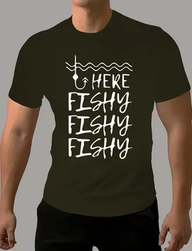 HERE FISHY" pattern design -100% cotton summer casual short sleeve O-neck men's printed T-shirt - Aliexpress - FashionsVida
