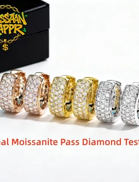 MossanRappr 1.4cttw Moissanite Iced Out Hoop Earrings 14K Gold Plated Hip Hop Earring Fashion Luxury Jewelry Gifts for Men Women - Aliexpress - FashionsVida