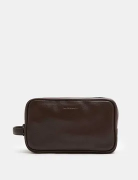 Leather Wash Bag Brown male - Autograph - FashionsVida