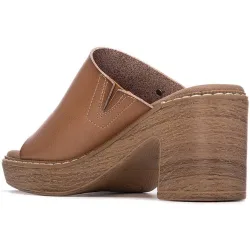 Sandalias con tacón ancho de mujer con pala ancha