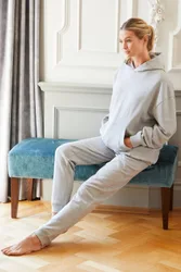 Women's "Heather Grey" Cotton Oversized Hoodie in Mid Grey Size: Medium - Mid Grey - Size: M