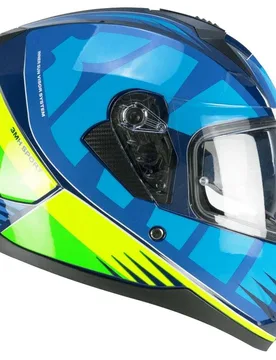 Casco Moto Integrale 3MHG SPEEDER SPORT Blu Giallo flu taglia L - Ska-p - FashionsVida